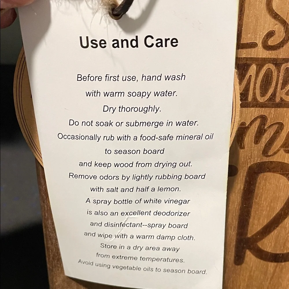 Wooden Cutting Board with Engraved Text